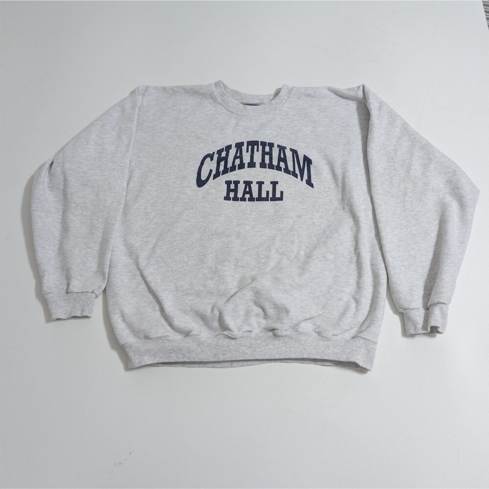 Vintage Chatham Hall Sweatshirt Girls School Virginia Large Womens Gray